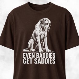 Even Baddies Get Saddies Great Dane T Shirt Gift For Dog Lover