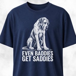 Even Baddies Get Saddies Great Dane T Shirt Gift For Dog Lover