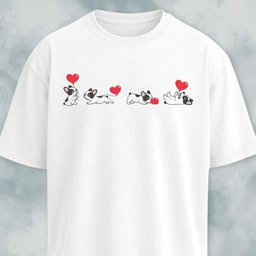 Frenchie Heart Balloon Collage T Shirt Gift For Dog Lover
