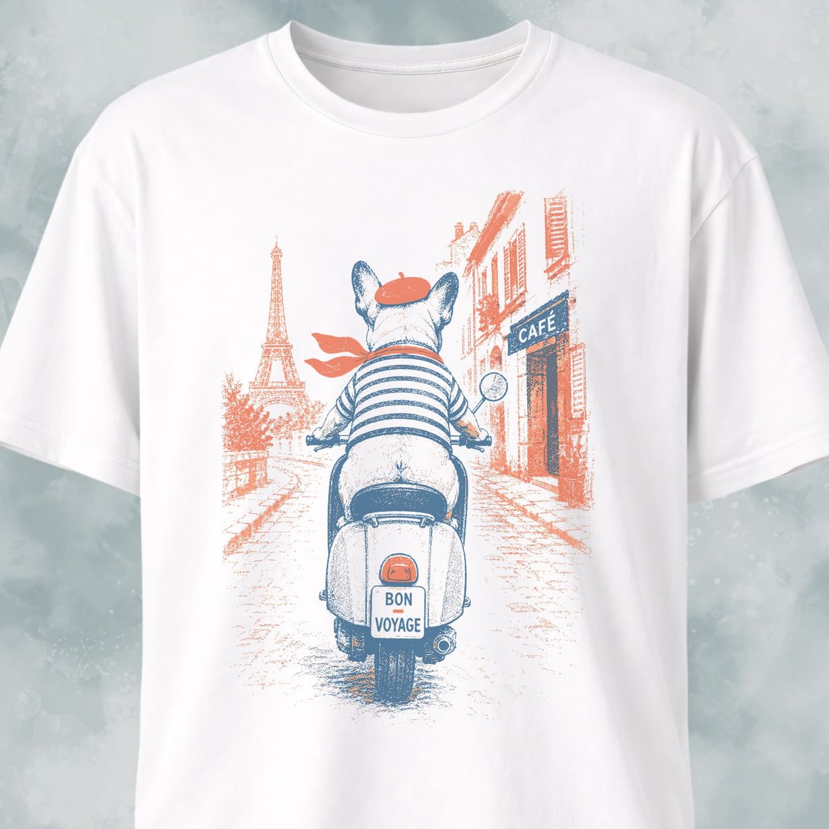 Frenchie On A Scooter T Shirt Gift For Dog Lover