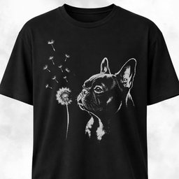 Frenchie Blowing Dandelion T Shirt Gift For Dog Lover