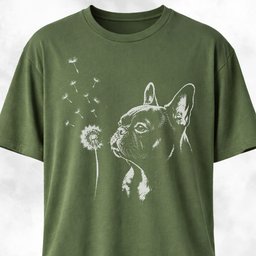 Frenchie Blowing Dandelion T Shirt Gift For Dog Lover