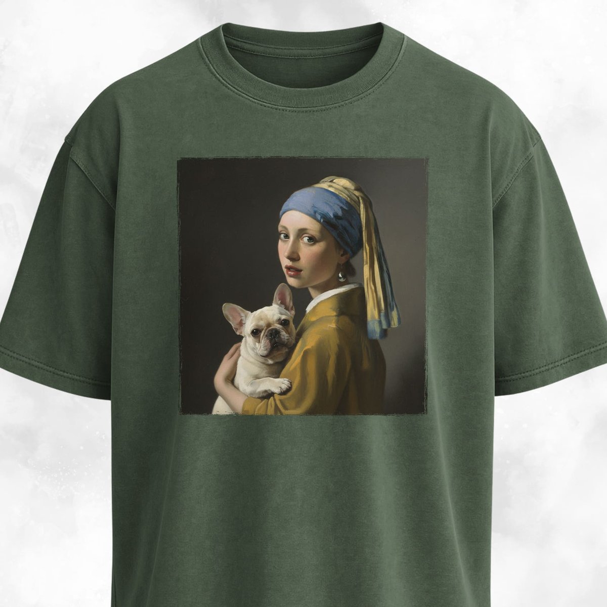 Girl With A Pearl Earring Frenchie Edition T Shirt Gift For Dog Lover