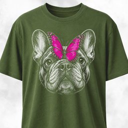 Frenchie With Butterfly T Shirt Gift For Dog Lover