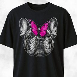 Frenchie With Butterfly T Shirt Gift For Dog Lover
