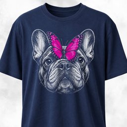 Frenchie With Butterfly T Shirt Gift For Dog Lover