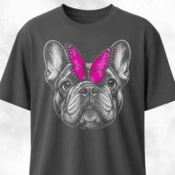 Frenchie With Butterfly T Shirt Gift For Dog Lover