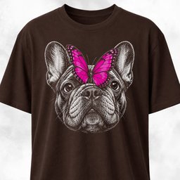Frenchie With Butterfly T Shirt Gift For Dog Lover