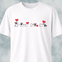 Frenchie Heart Balloon Collage T Shirt Gift For Dog Lover