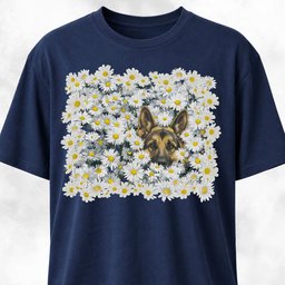 German Shepherd In A Daisies Field T Shirt Gift For Dog Lover
