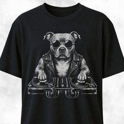 DJ Pitbull T Shirt Gift For Dog Lover