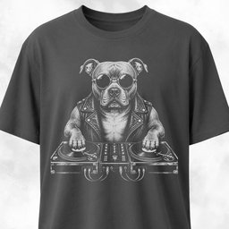 DJ Pitbull T Shirt Gift For Dog Lover