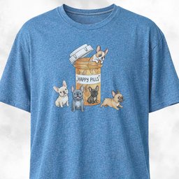 Frenchies Happy Pills T Shirt Gift For Dog Lover