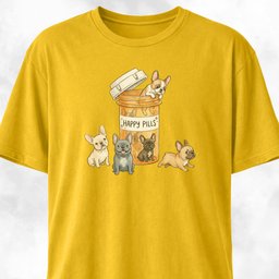 Frenchies Happy Pills T Shirt Gift For Dog Lover