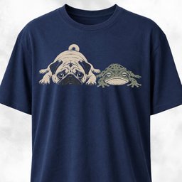 Exhausted Pug With Frog T Shirt Gift For Frog Lover