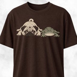 Exhausted Pug With Frog T Shirt Gift For Frog Lover