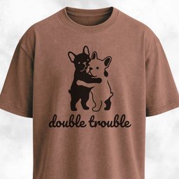 Double Trouble Frenchies T Shirt Gift For Dog Lover