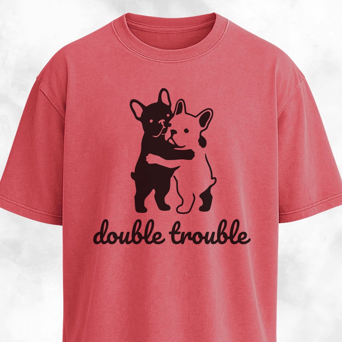 Double Trouble Frenchies T Shirt Gift For Dog Lover