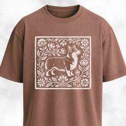 Folk Art Floral Corgi T Shirt Gift For Dog Lover