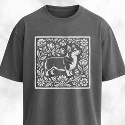 Folk Art Floral Corgi T Shirt Gift For Dog Lover