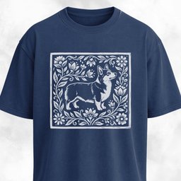 Folk Art Floral Corgi T Shirt Gift For Dog Lover