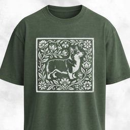 Folk Art Floral Corgi T Shirt Gift For Dog Lover