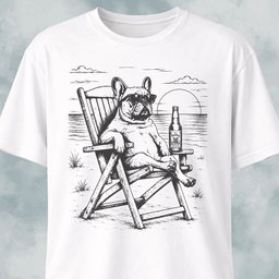 Frenchie Resting At Sunset T Shirt Gift For Dog Lover