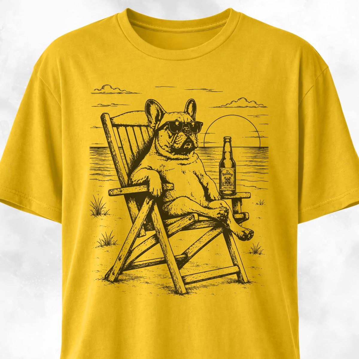 Frenchie Resting At Sunset T Shirt Gift For Dog Lover