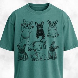 Frenchies Cute Vintage Collage T Shirt Gift For Dog Lover