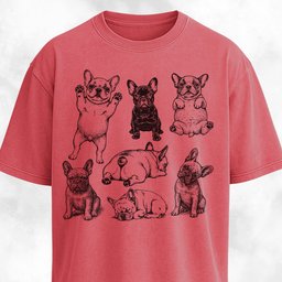 Frenchies Cute Vintage Collage T Shirt Gift For Dog Lover
