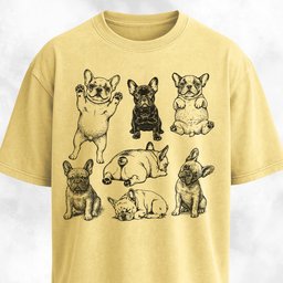 Frenchies Cute Vintage Collage T Shirt Gift For Dog Lover
