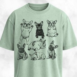 Frenchies Cute Vintage Collage T Shirt Gift For Dog Lover