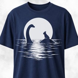 Frenchie Riding Loch Ness Under Moonlight T Shirt Gift For Dog Lover