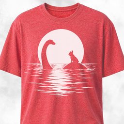 Frenchie Riding Loch Ness Under Moonlight T Shirt Gift For Dog Lover