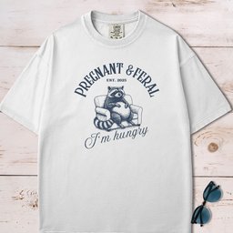 Funny Pregnant And Feral Maternity Raccoon T Shirt Gift For Dog Lover