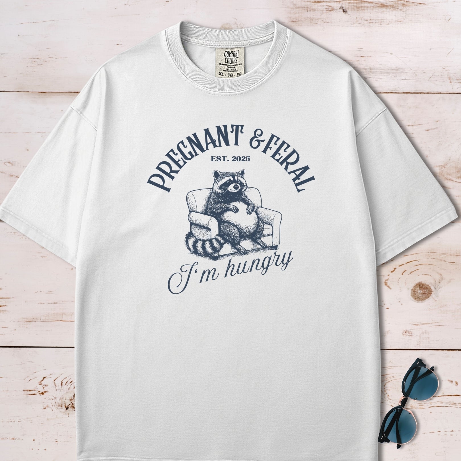 Funny Pregnant And Feral Maternity Raccoon T Shirt Gift For Dog Lover
