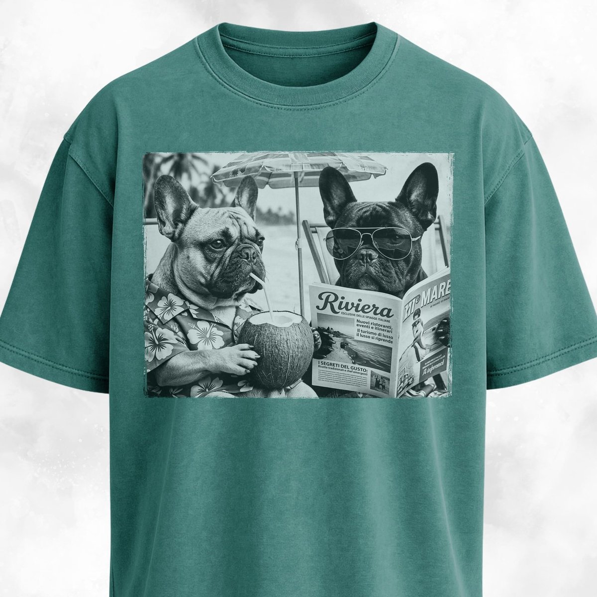 Frenchie Buddies On A Beach T Shirt Gift For Dog Lover