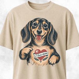 Doxie Love Mom Chest Tattoo T Shirt Gift For Mom