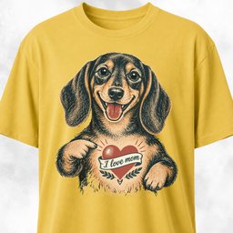 Doxie Love Mom Chest Tattoo T Shirt Gift For Mom