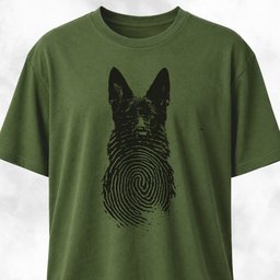German Shepherd Fingerprint T Shirt Gift For Dog Lover