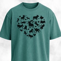 Frenchies Heart Mosaic T Shirt Gift For Dog Lover