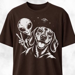 Doxie Alien Selfie T Shirt Gift For Dog Lover