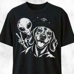 Doxie Alien Selfie T Shirt Gift For Dog Lover