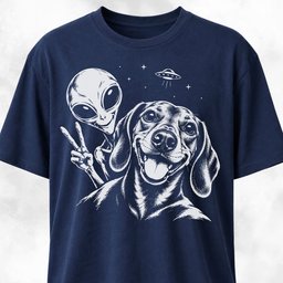 Doxie Alien Selfie T Shirt Gift For Dog Lover