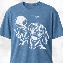 Doxie Alien Selfie T Shirt Gift For Dog Lover