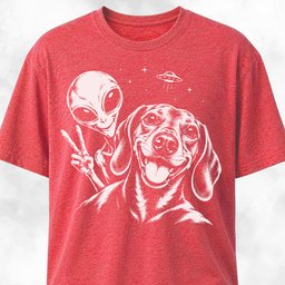 Doxie Alien Selfie T Shirt Gift For Dog Lover