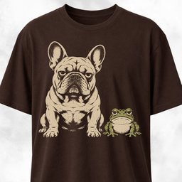 Frenchie With Unimpressed Frog T Shirt Gift For Frog Lover
