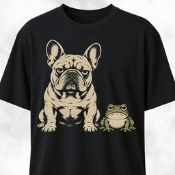 Frenchie With Unimpressed Frog T Shirt Gift For Frog Lover