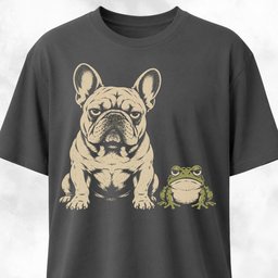 Frenchie With Unimpressed Frog T Shirt Gift For Frog Lover