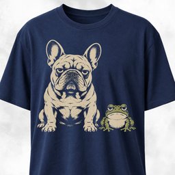 Frenchie With Unimpressed Frog T Shirt Gift For Frog Lover